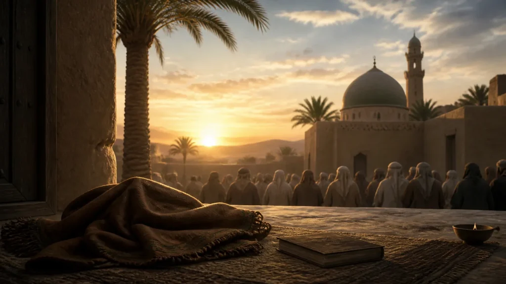 Symbolic view of Medina at dawn after the Prophet’s death