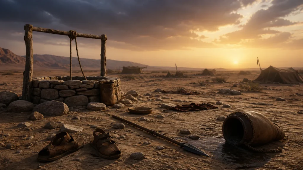 Quiet battlefield at Badr reflecting the human cost of conflict