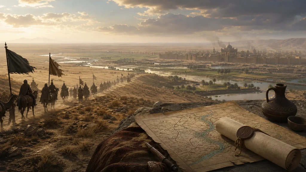 Episode 14 – As-Siddiq – The Beginning of the Persian Campaign Early campaign route entering the Mesopotamian frontier