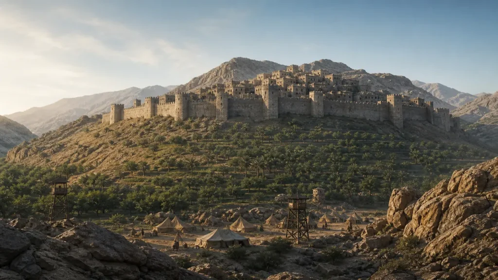 Part 62 – The Siege of Ta’if After Hunayn The mountain fortress and orchards of Taif during the siege